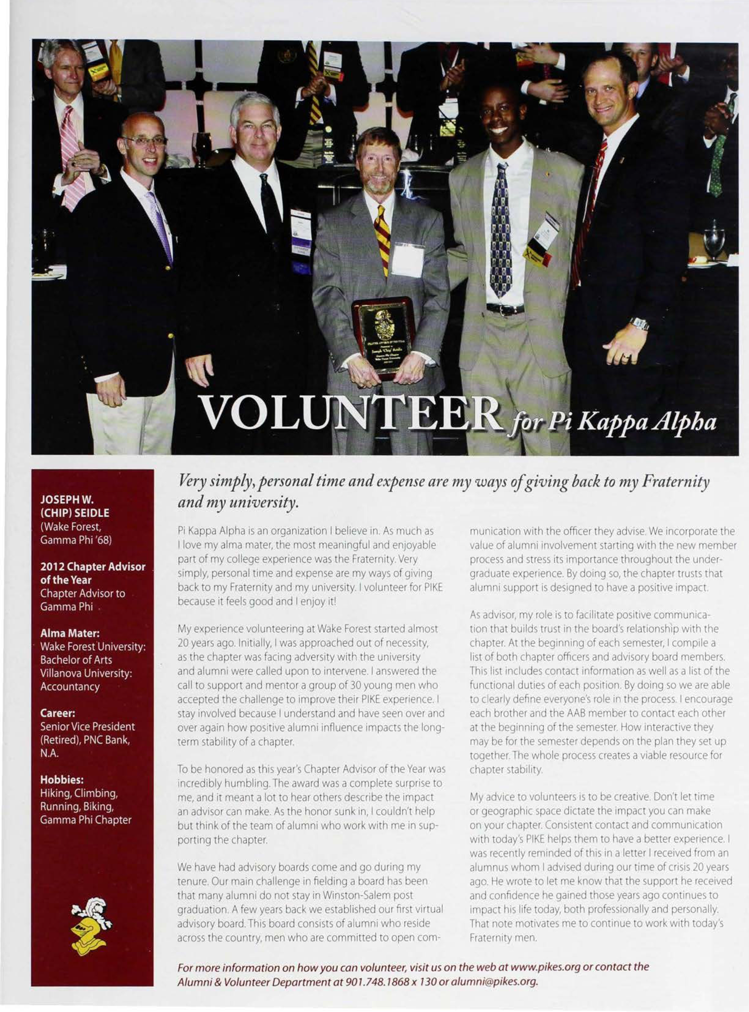 Volunteer For Pi Kappa Alpha, Autumn 2012